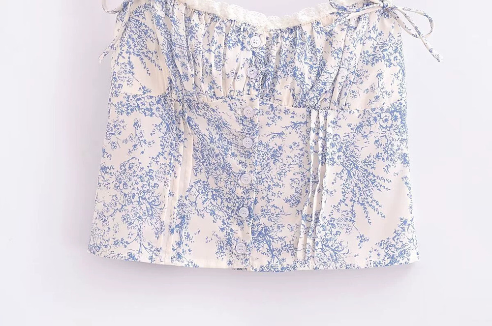 Floral Print Cropped Camisole Top